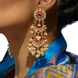 Ruby Double layered kundan Earrings