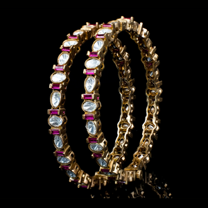 Ruby and Kundan Stone Bangles