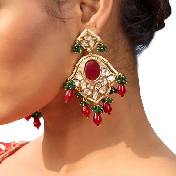 Ruby Chandbali Earrings