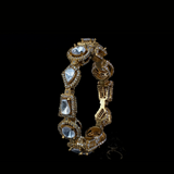 Gold Tone American Diamonds & Kundan Bracelet