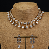 Diamond and Kundan Necklace Set with Earrings