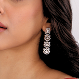 Long Kundan American Diamond Earrings