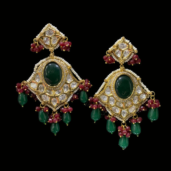 Emerald Chandbali Earrings