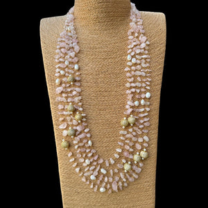 Light Pink Beads Layered Necklace