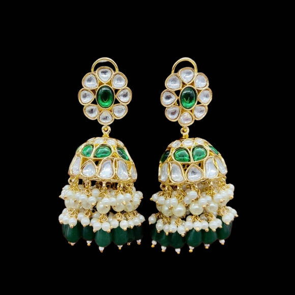 Emerald Jhumka Earrings