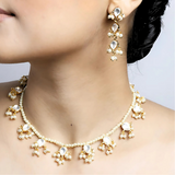 Dainty Pearl Kundan String with Earrings Set