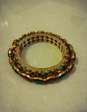 Green Red Stone Pacheli Bangle - Ziva Art Jewellery